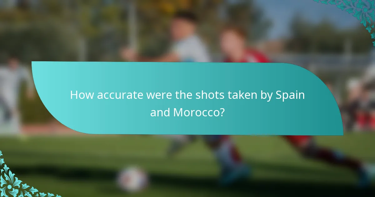 How accurate were the shots taken by Spain and Morocco?