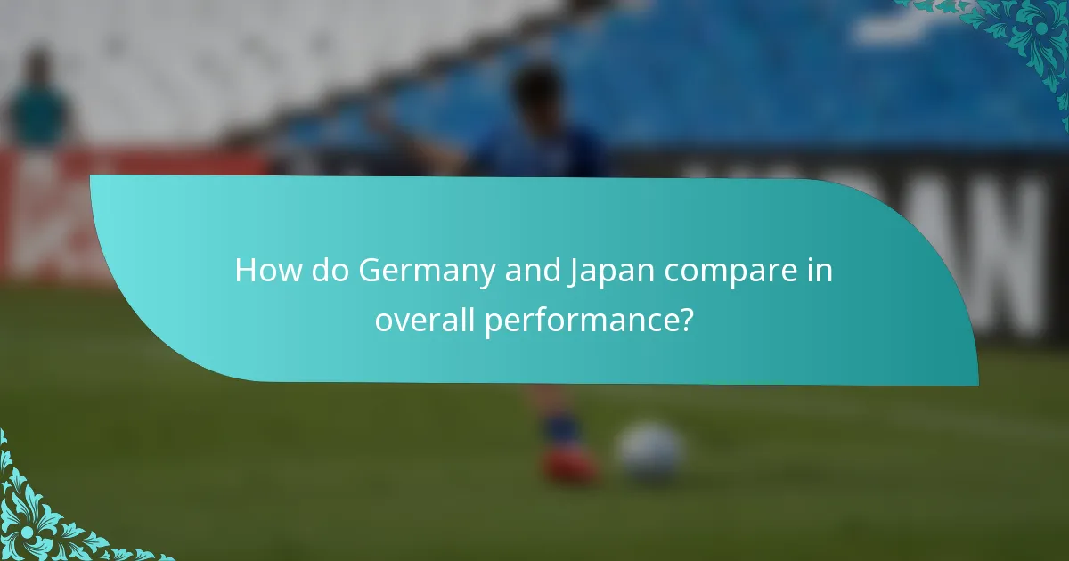 How do Germany and Japan compare in overall performance?