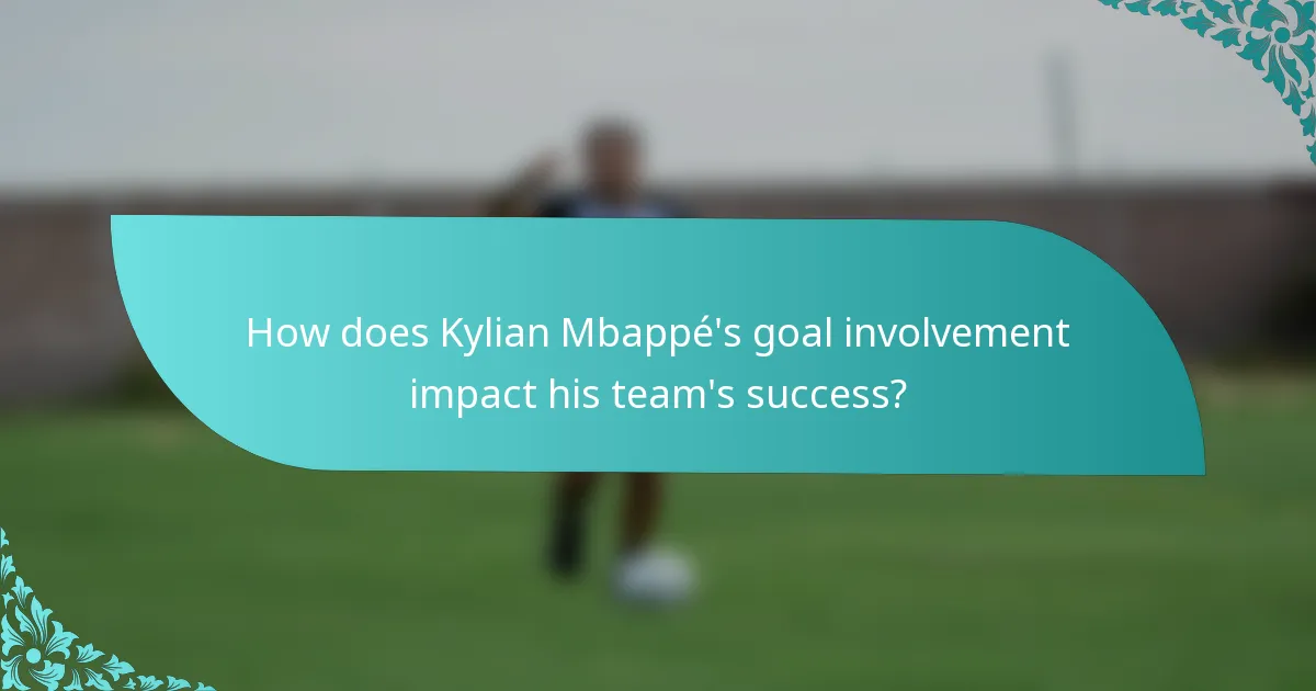 How does Kylian Mbappé's goal involvement impact his team's success?