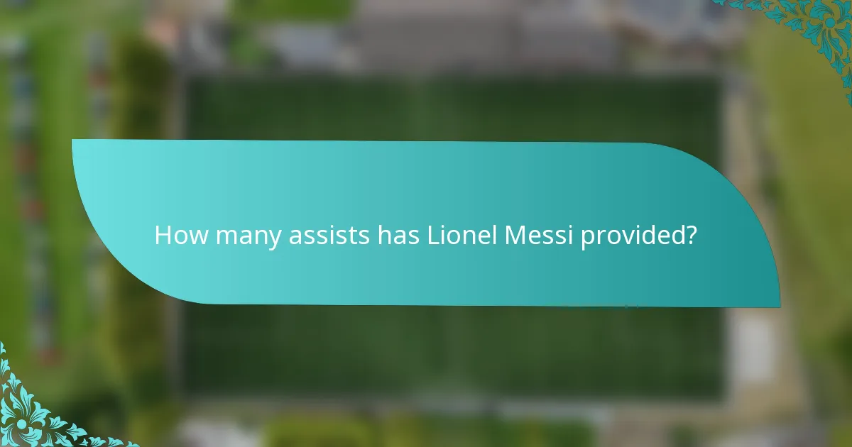 How many assists has Lionel Messi provided?