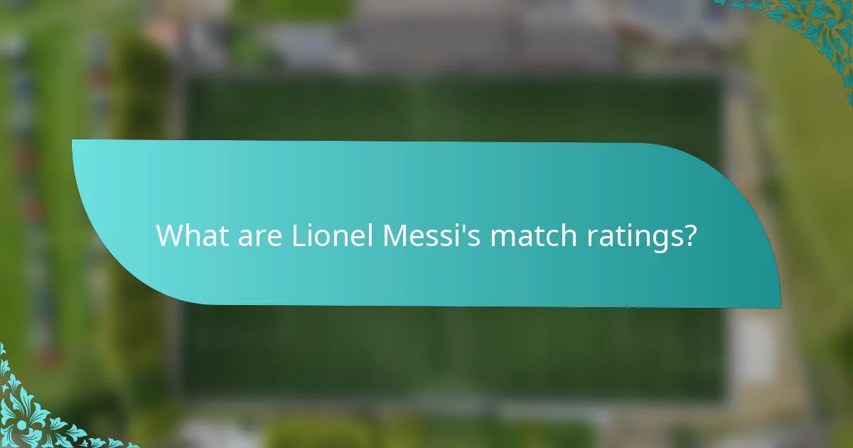What are Lionel Messi's match ratings?