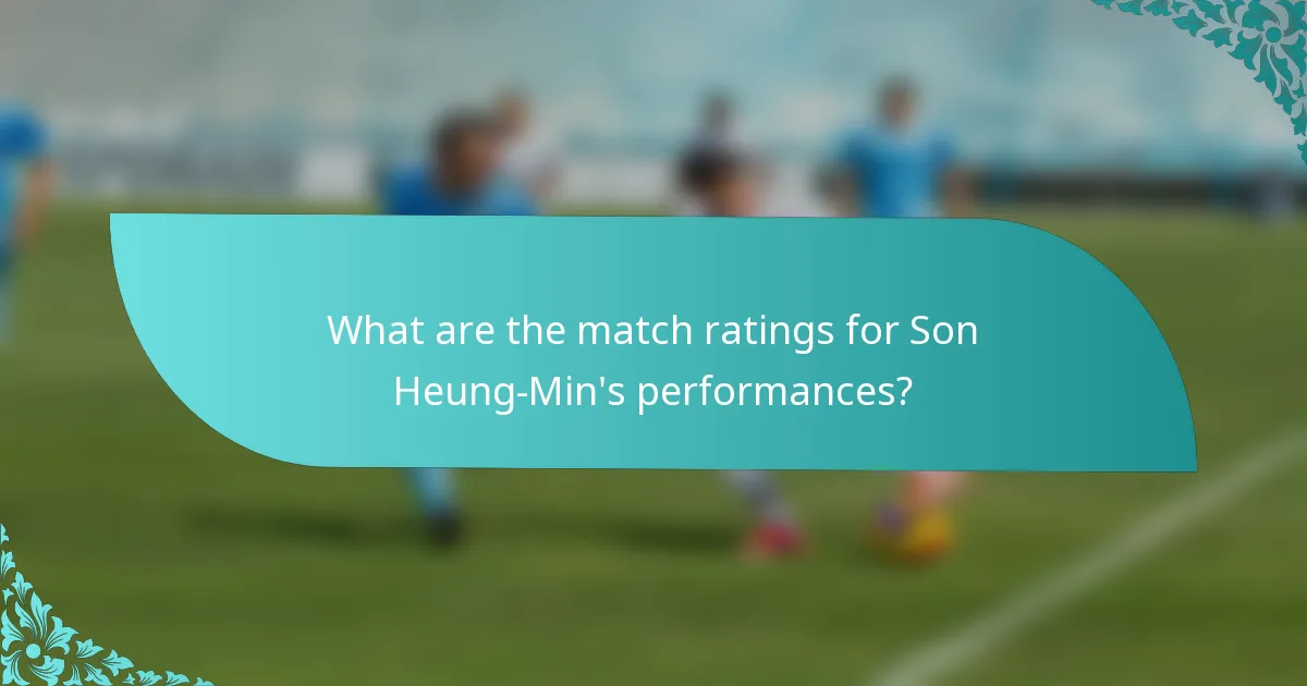 What are the match ratings for Son Heung-Min's performances?