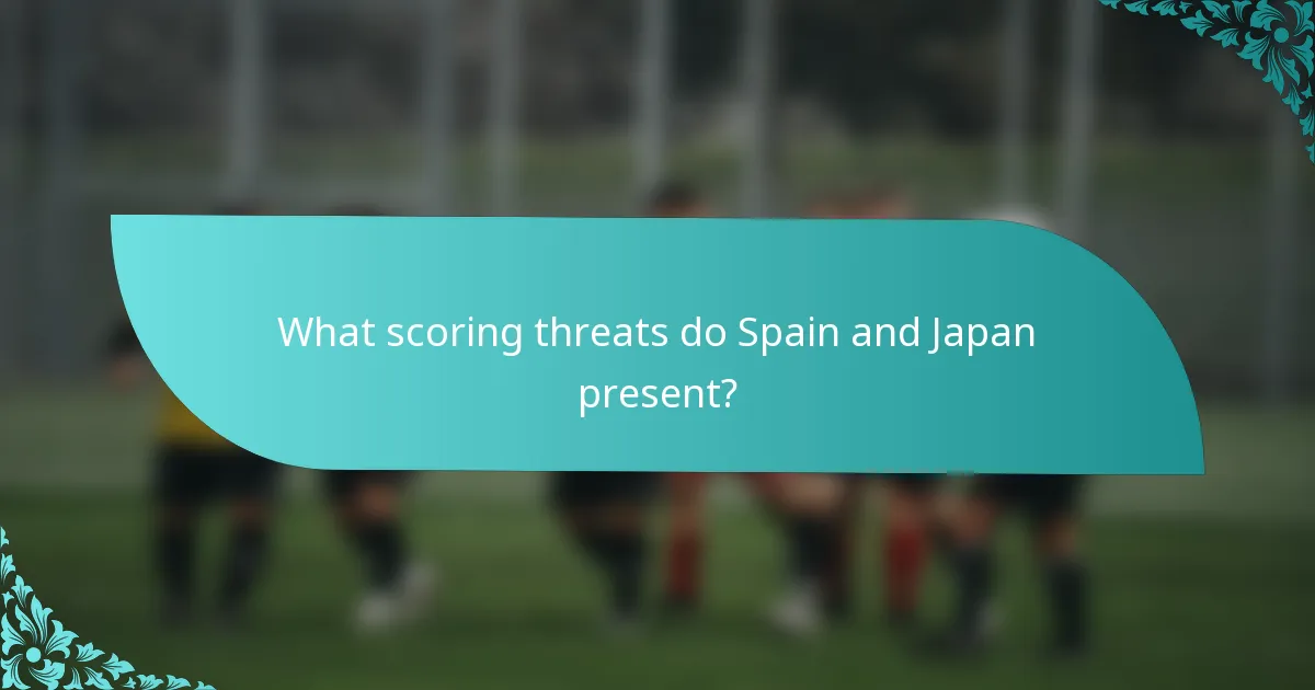 What scoring threats do Spain and Japan present?