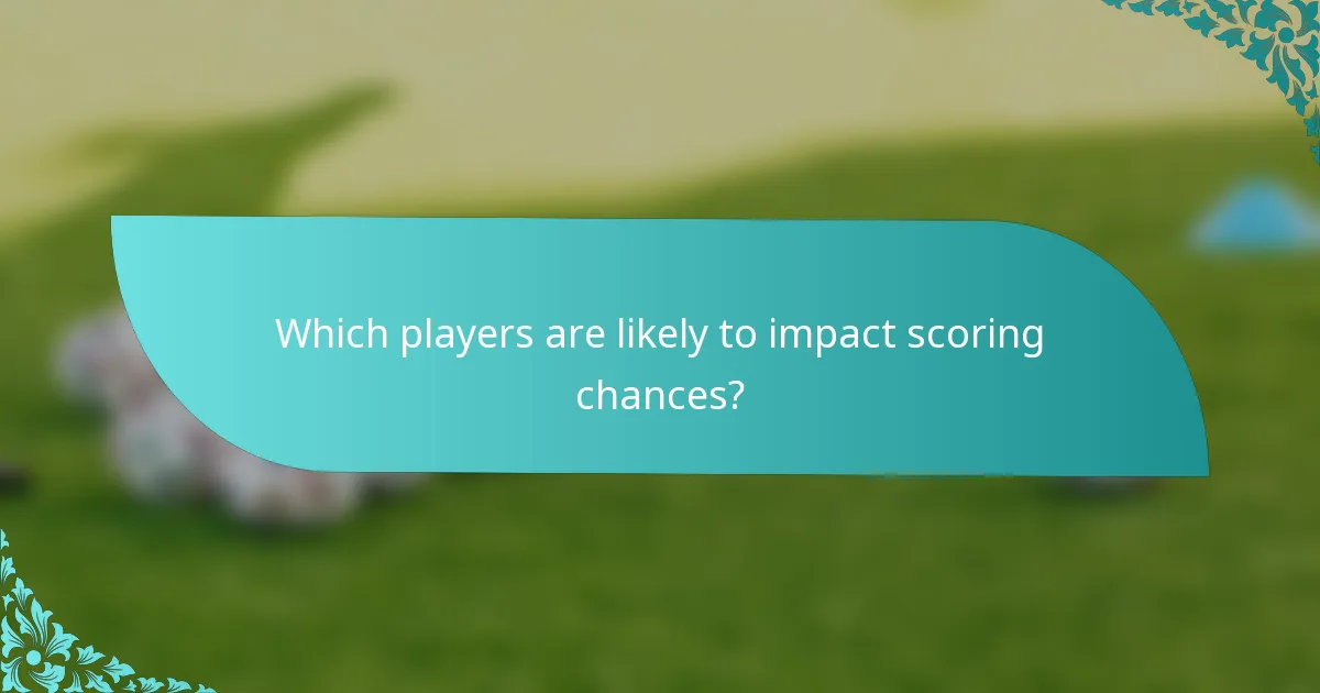 Which players are likely to impact scoring chances?
